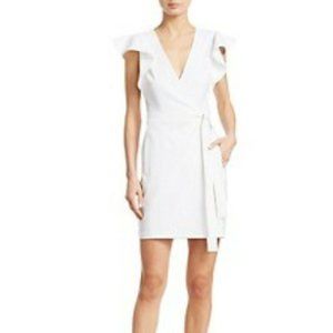 ALC SIDELLE LINEN BLEND WRAP WHITE DRESS sz S/4